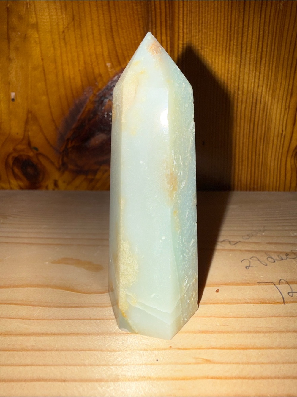 Polished Caribbean Calcite Crystal Tower - Picture 3 of 5